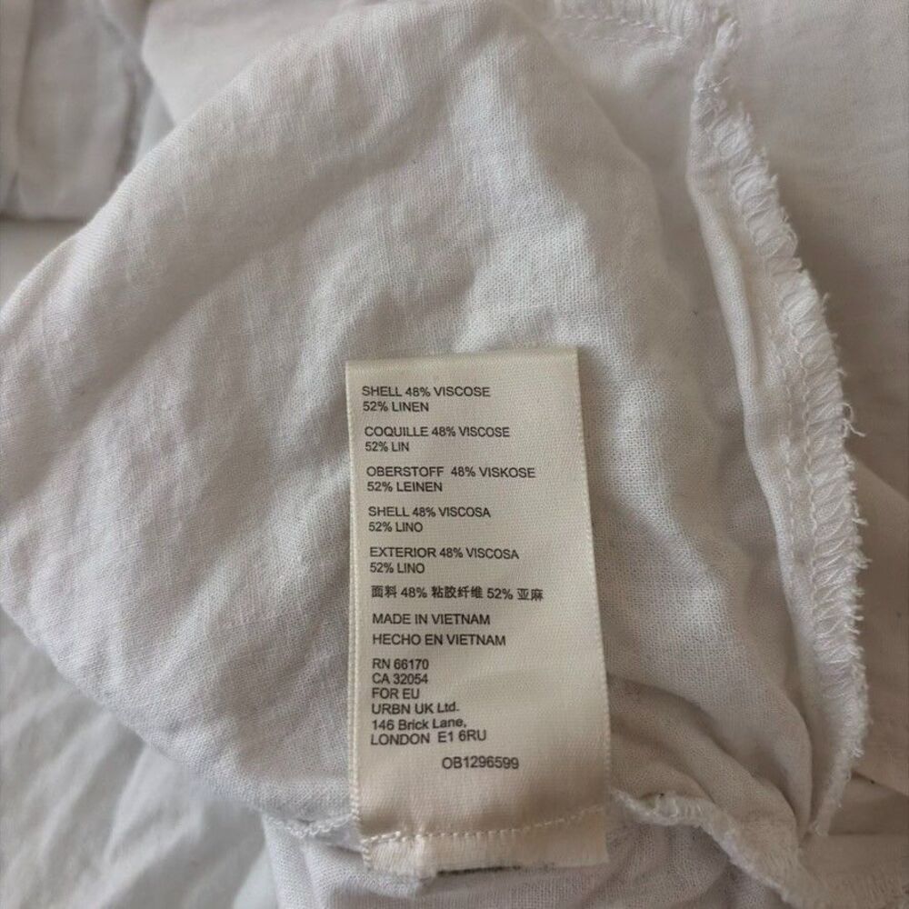 We The Free People Tunic Top Women's Medium Ivory Oversized Pocket Casual Boho - Picture 7 of 8